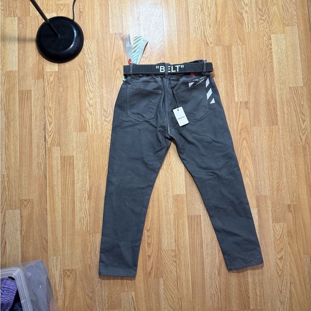 Off-White Dark Gray Relaxed Jeans - Picture 8 of 11